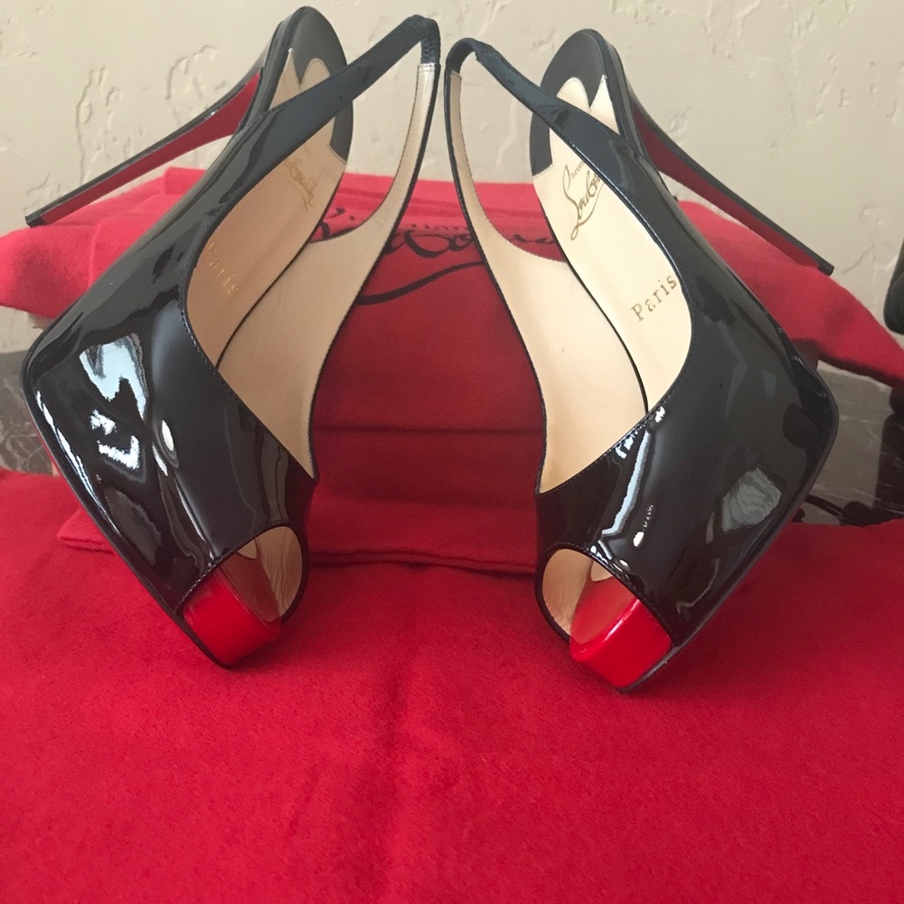 ❤️NEW Christian Louboutin No Prive Slingback Black EU38 - Picture 10 of 14